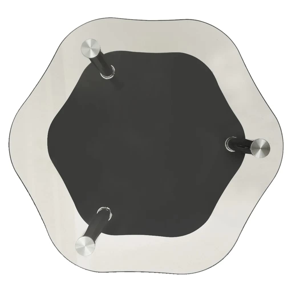 Foto 3 | Mesa Auxiliar Vidaxl De Vidrio Templado Negro Y Transparente De 2 Niveles - Venta Internacional.