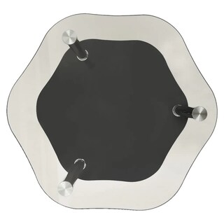 Foto 3 | Mesa Auxiliar Vidaxl De Vidrio Templado Negro Y Transparente De 2 Niveles - Venta Internacional.