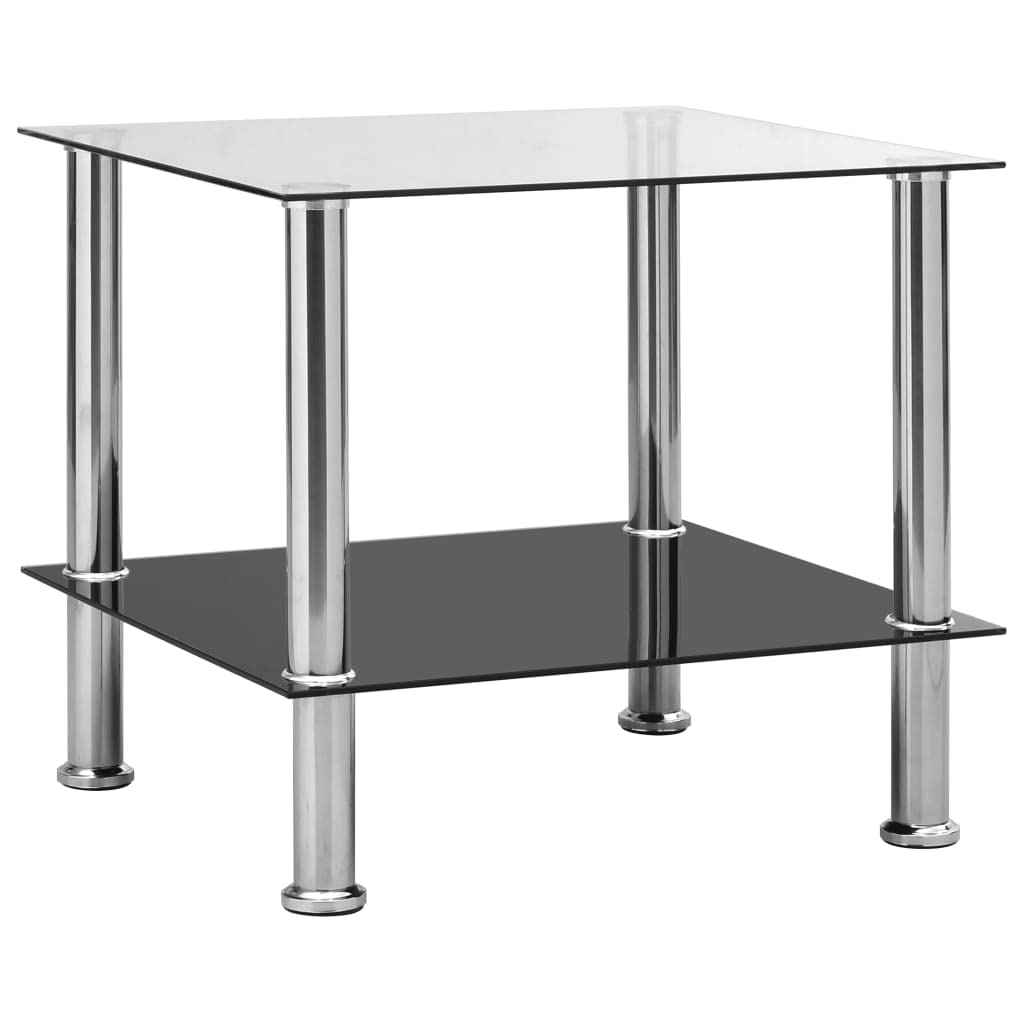 Mesa Auxiliar Vidaxl De Vidrio Templado Transparente De 2 Niveles - Venta Internacional.