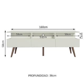 Foto 3 | Mueble para TV Madesa Londres Hasta 65'' color Blanco