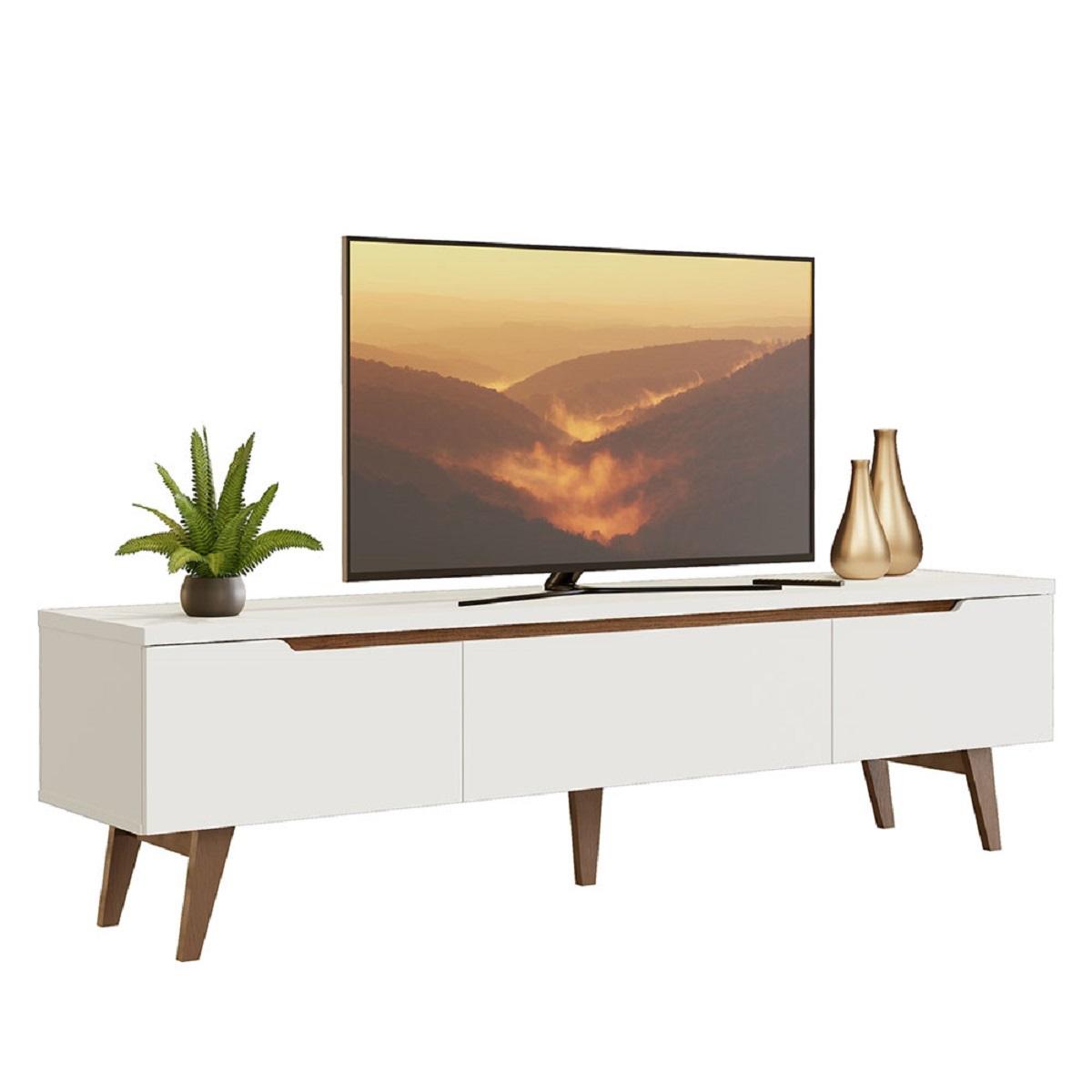 Mueble Para Tv Madesa Reims Hasta 75'' color Blanco