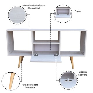 Foto 2 | Mesa Para Tv Hogare Mónaco color Blanco