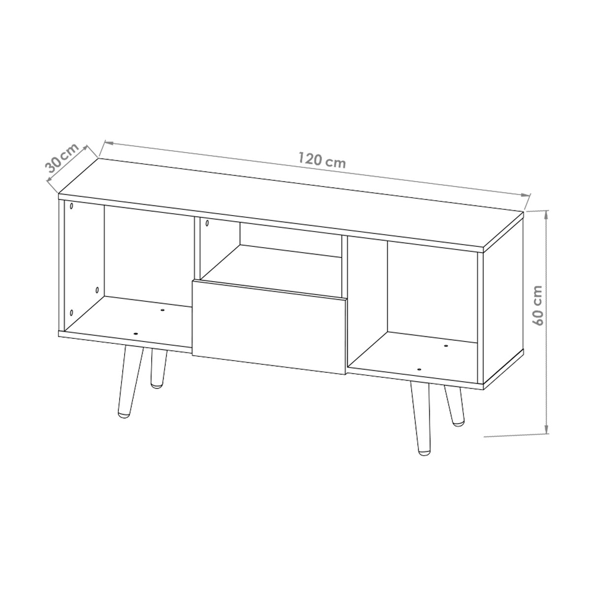 Foto 4 pulgar | Mesa Para Tv Hogare Mónaco color Blanco