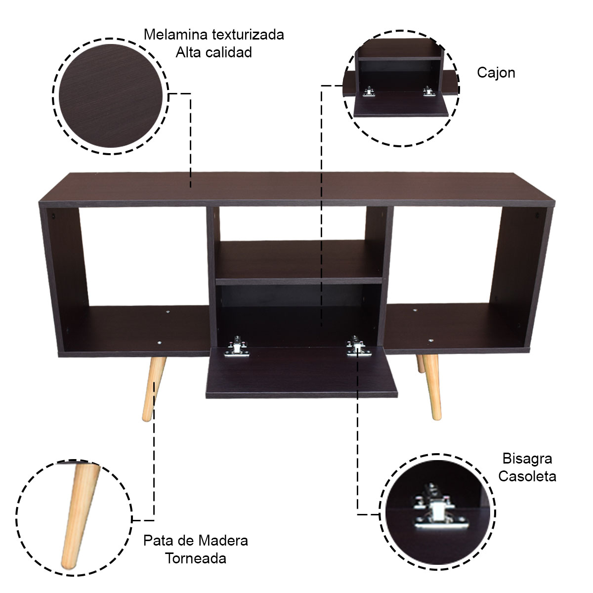 Foto 3 pulgar | Mesa Para TV Hogare Mónaco Chocolate