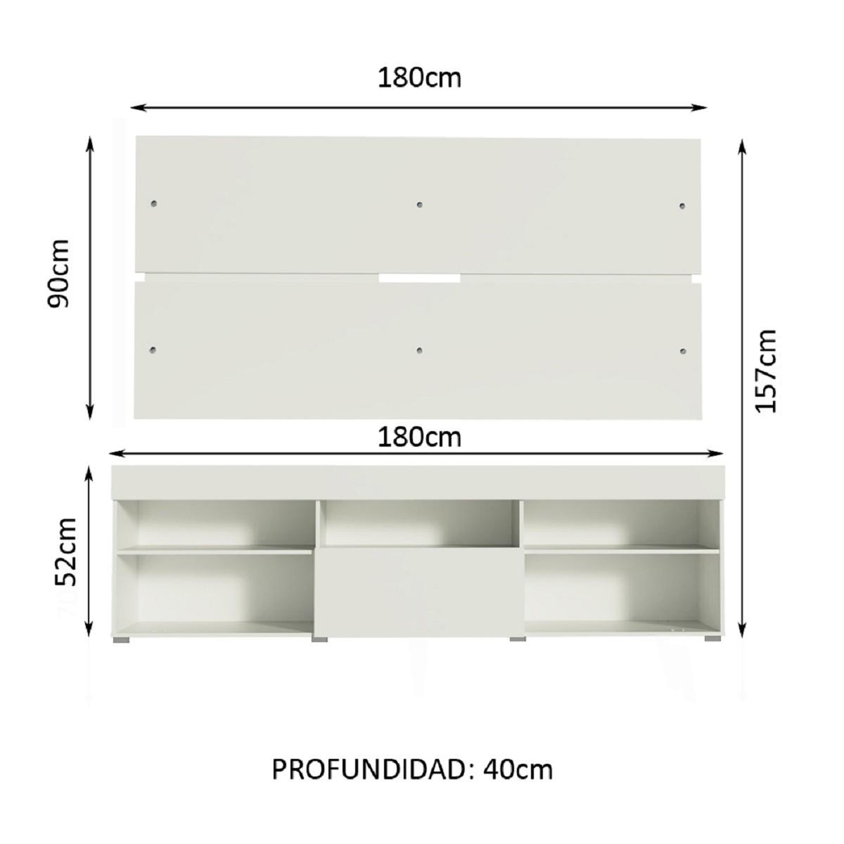 Foto 4 pulgar | Centro De Entretenimiento Madesa Miami Hasta 65'' 1 Puerta Blanco