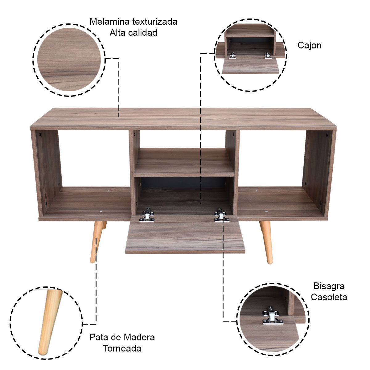 Foto 3 pulgar | Mesa Para Tv Hogare Mónaco Parota