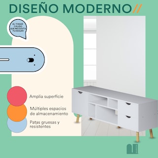 Foto 4 | Mesa para Tv Mubson Gali color Blanco