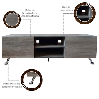 Foto 2 | Mesa Para Tv Italy Hogare Rustik color Gris