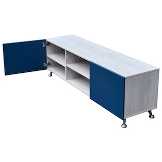 Foto 3 | Mesa Para Tv Italy Hogare color Blanco con Azul