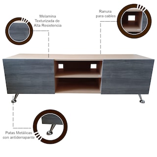 Foto 2 | Mesa para TV Hogare Italy color Gris Roble