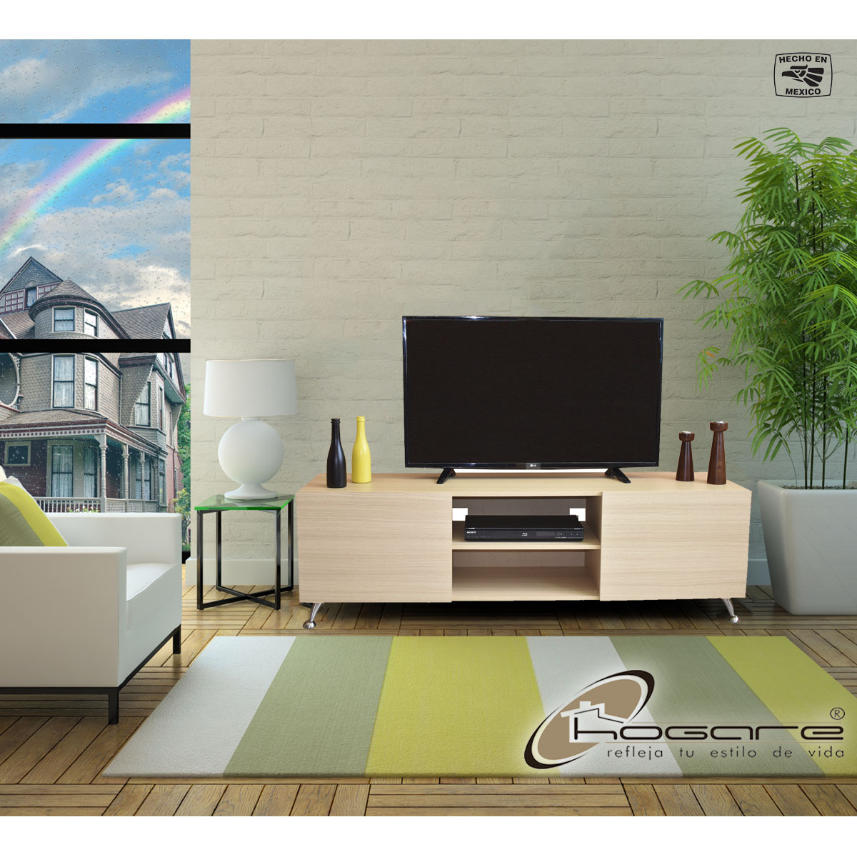 Foto 7 | Mesa Para Tv Italy color Beige  Hogare Roble