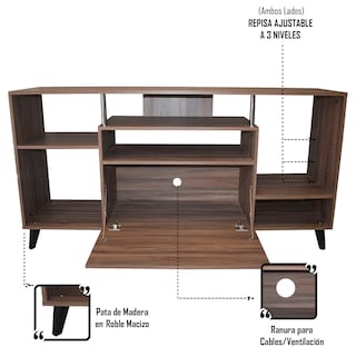 Foto 4 | Mesa Para Tv Ibiza Hogare Rustik/Negro