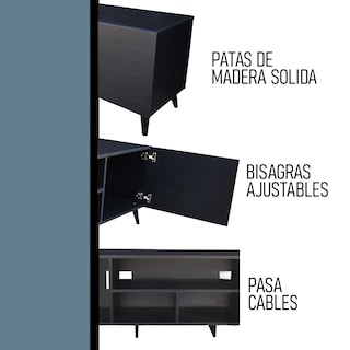 Foto 7 | Mesa para Pantalla Hogare Europa color Negro