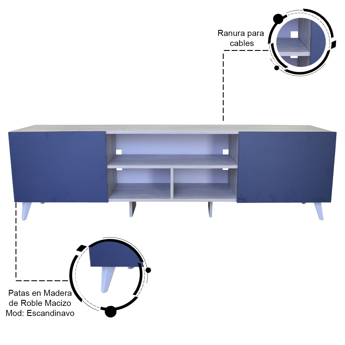 Foto 3 pulgar | Mesa Para Tv Europa Hogare color Azul