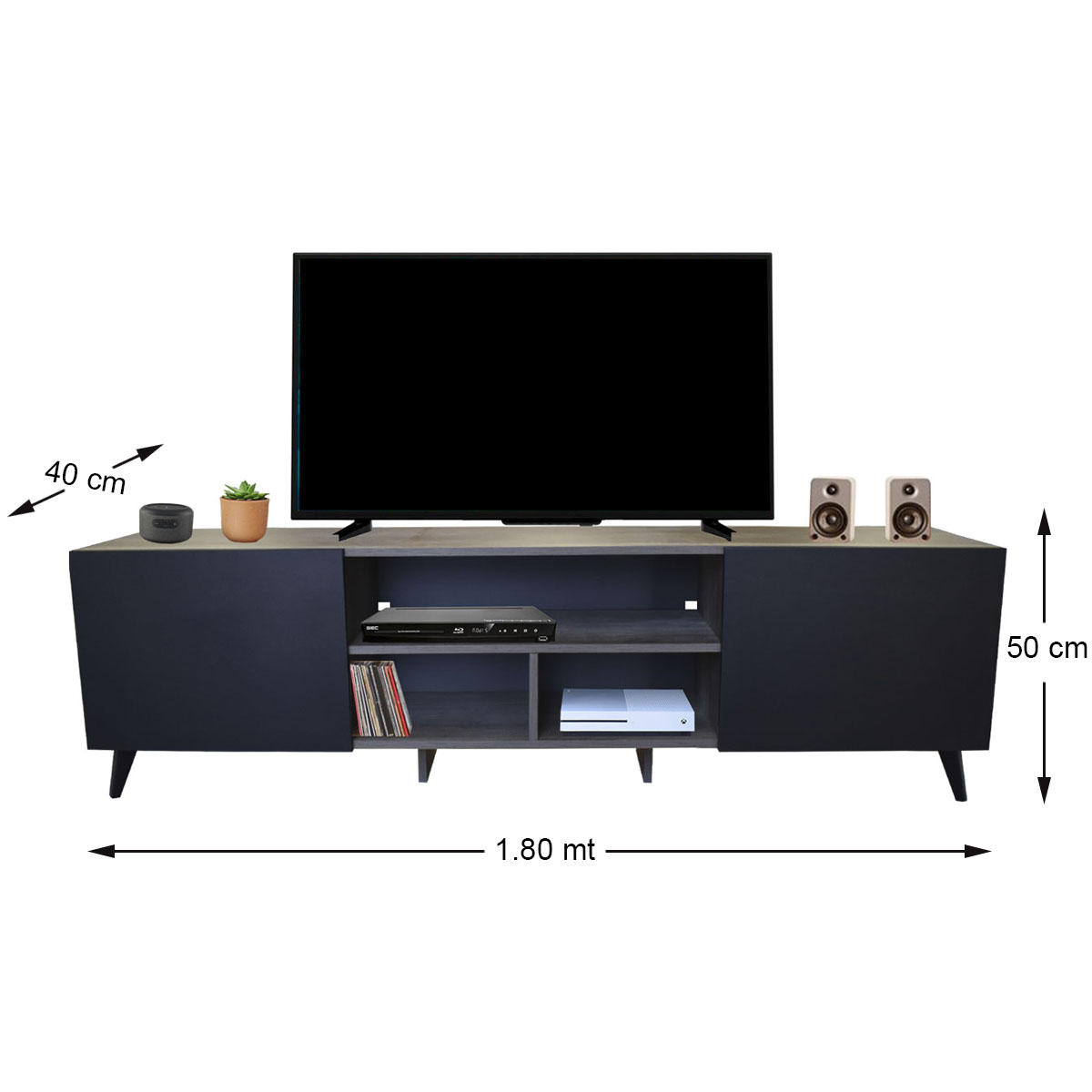 Foto 6 | Mesa para TV Hogare Europa Rustik/Negro