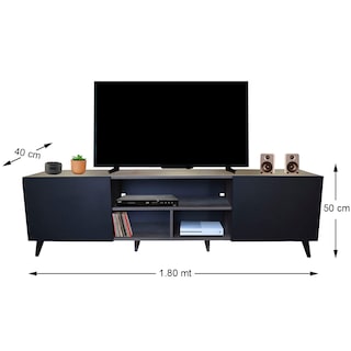 Foto 6 | Mesa para TV Hogare Europa Rustik/Negro