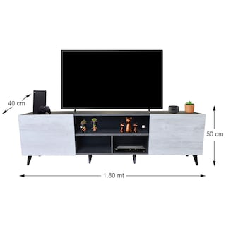Foto 6 | Mesa para TV Hogare Europa Gris/Blanco