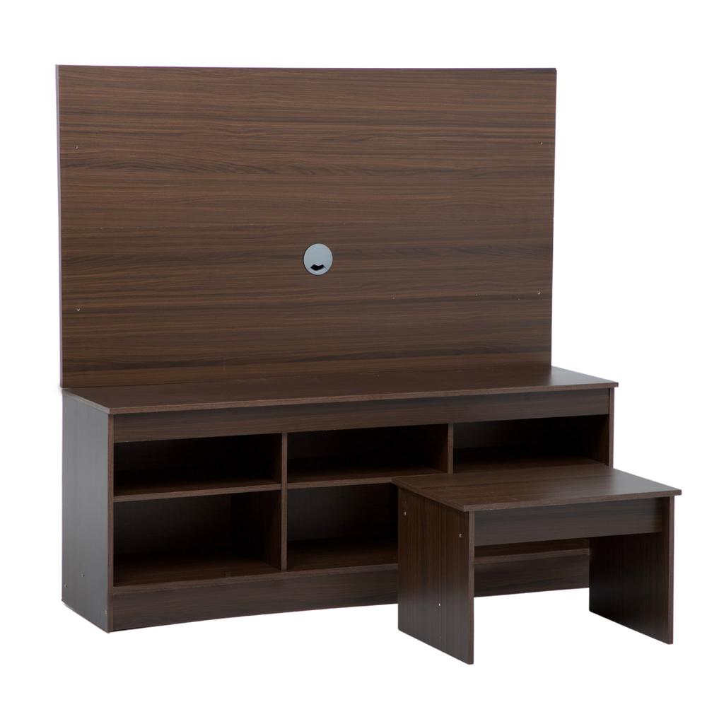 Mueble Para Tv KingsHouse Modular Repisas + Mesa De Centro Juego Sala color Marrón