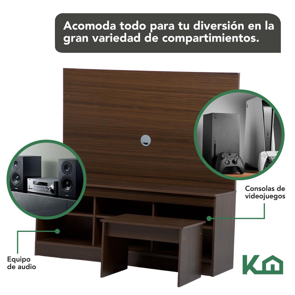 Foto 4 pulgar | Mueble Para Tv KingsHouse Modular Repisas + Mesa De Centro Juego Sala color Marrón