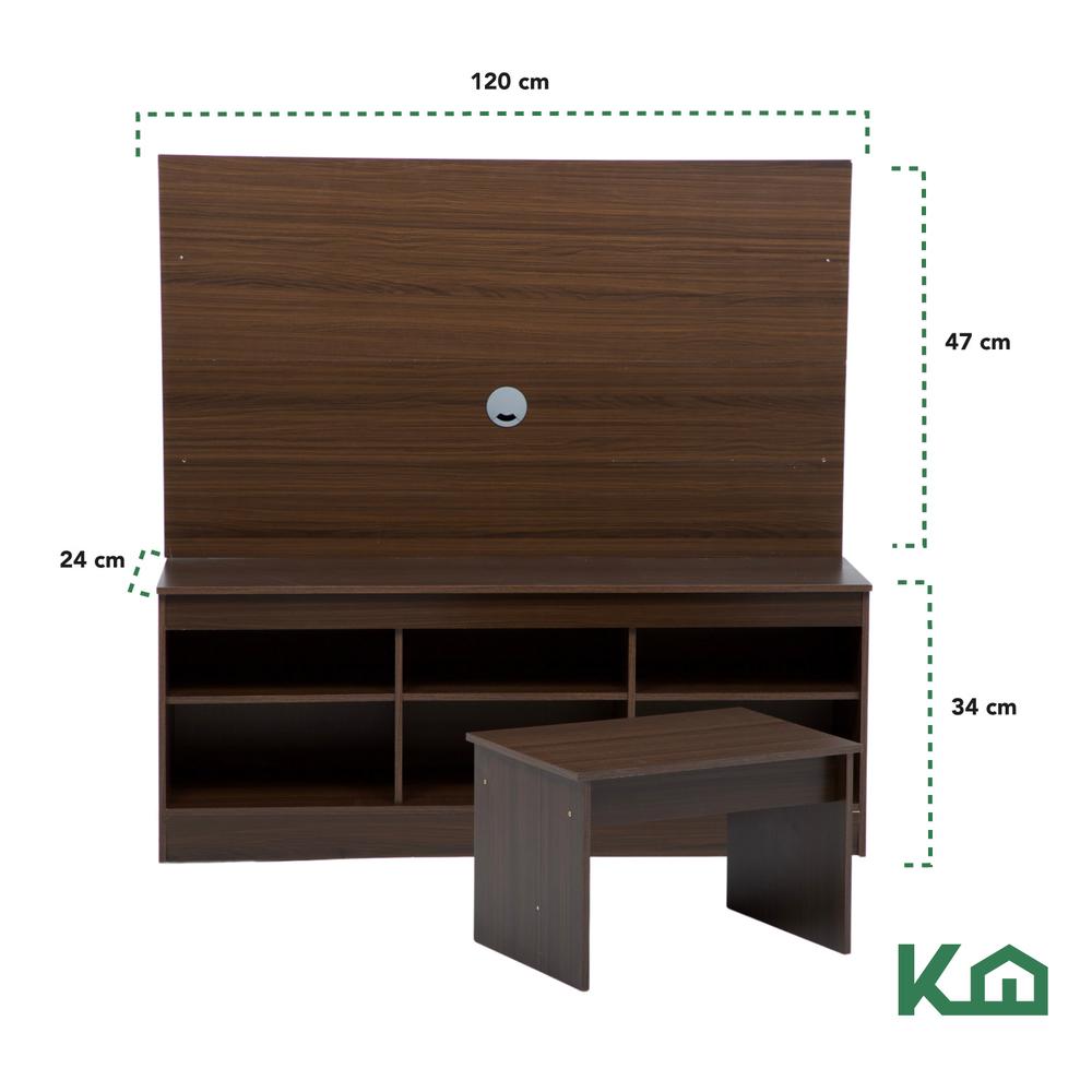 Foto 5 | Mueble Para Tv KingsHouse Modular Repisas + Mesa De Centro Juego Sala color Marrón