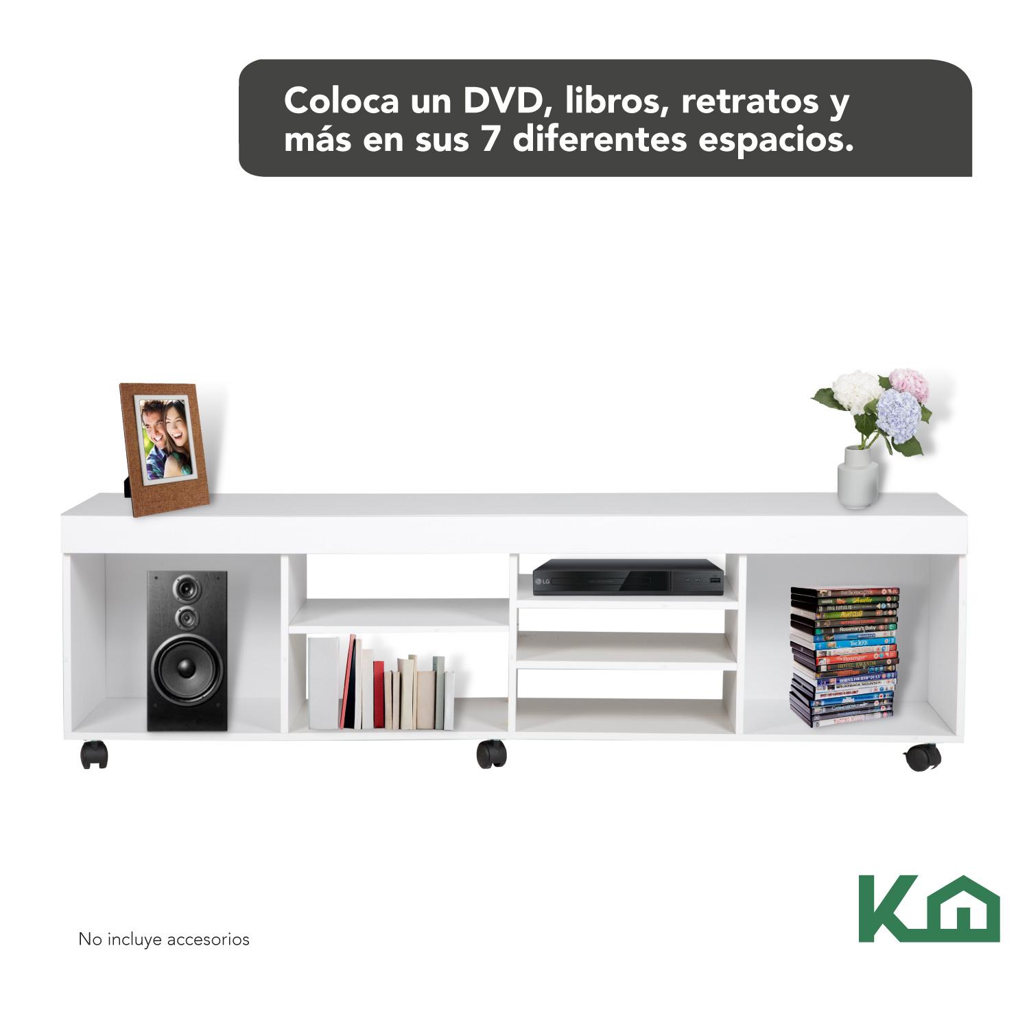 Foto 5 pulgar | Mueble Modular para Television KingsHouse 7 Repisas y Ruedas 180 Cm