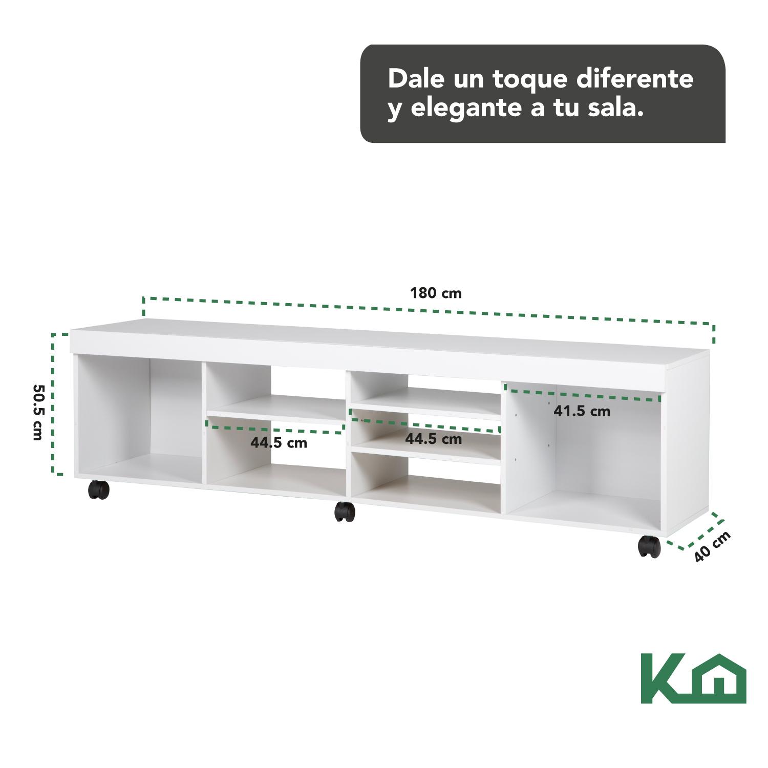 Foto 6 pulgar | Mueble Modular para Television KingsHouse 7 Repisas y Ruedas 180 Cm