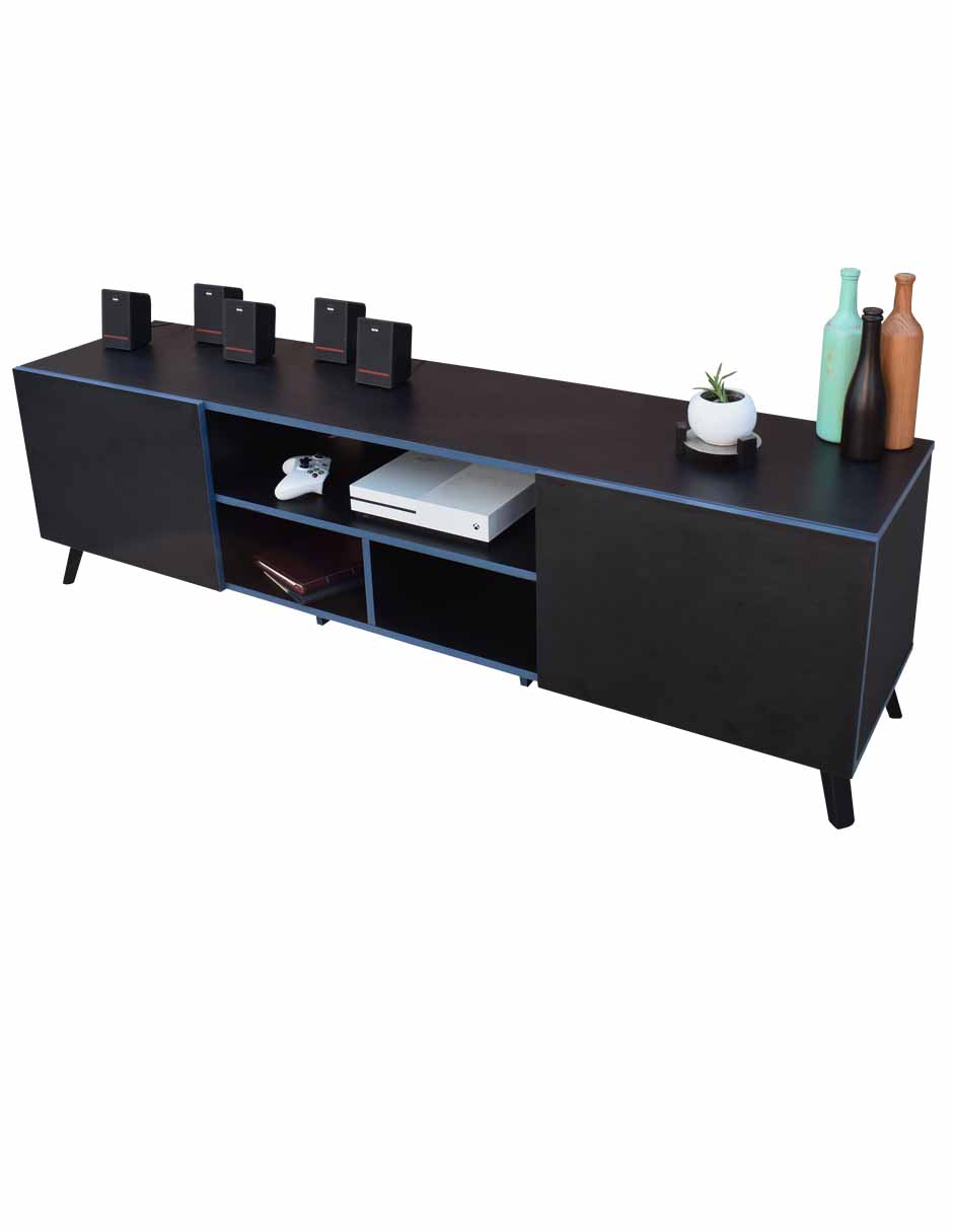 Foto 5 | Mesa Para Tv Europa Gamer Hogare Negro con Azul