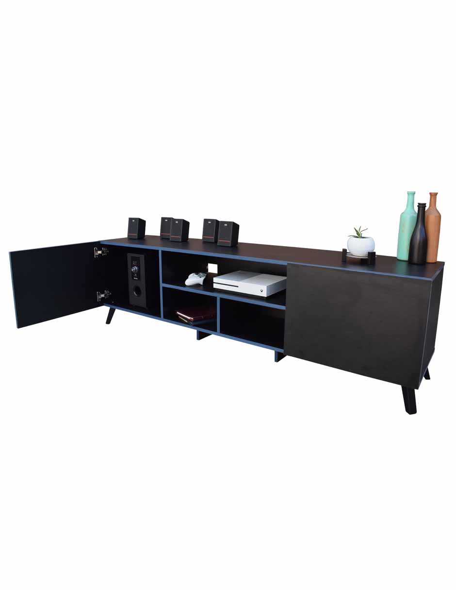 Foto 7 pulgar | Mesa Para Tv Europa Gamer Hogare Negro con Azul