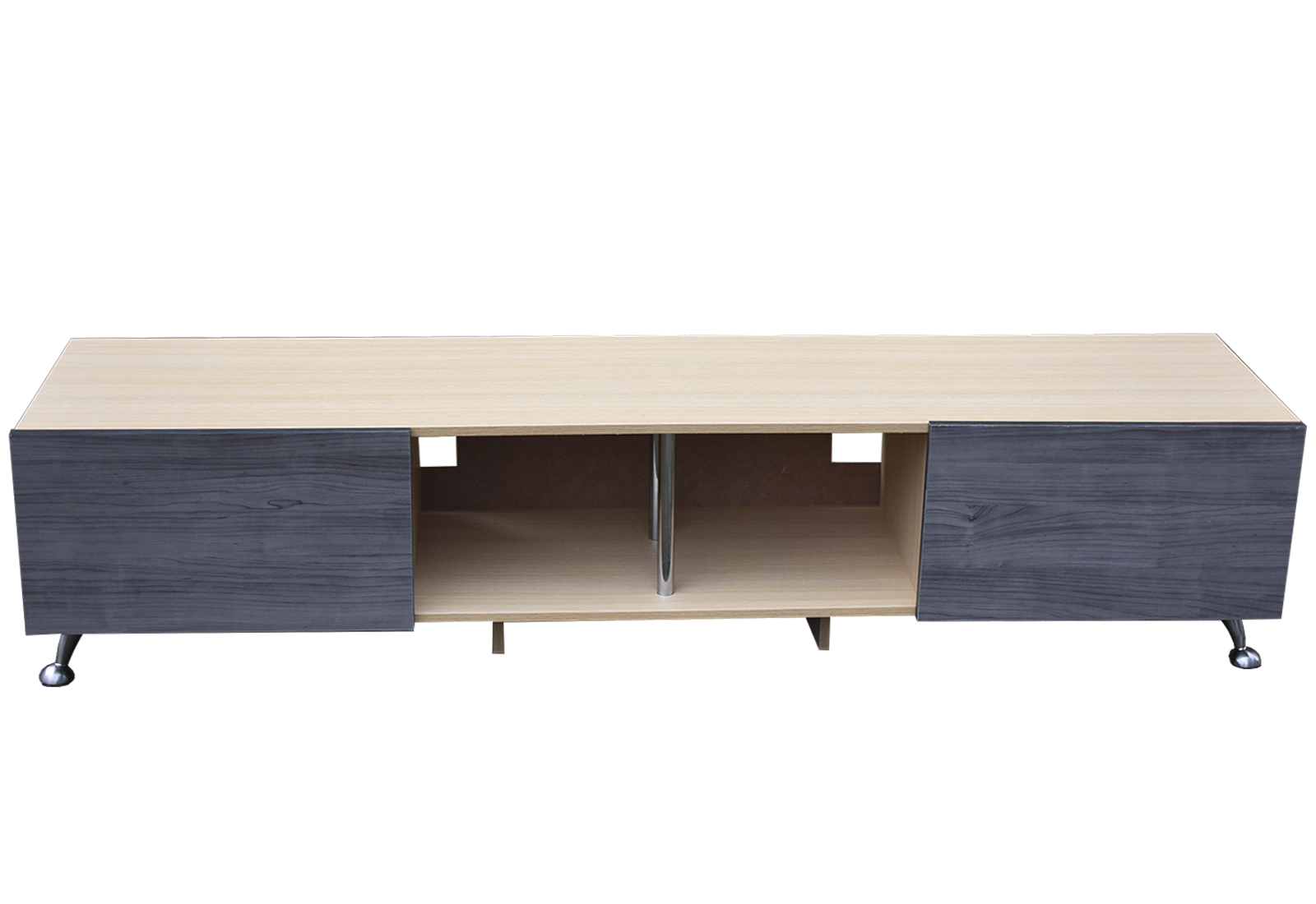 Mesa Hogare London 180 CM para TV de 77 " color Roble y Gris