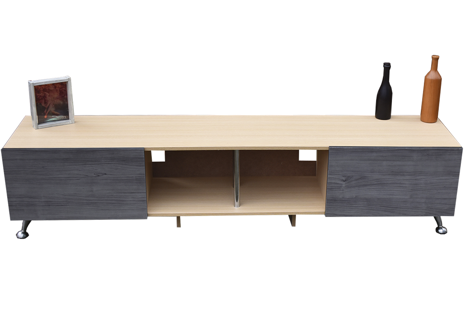 Foto 5 pulgar | Mesa Hogare London 180 CM para TV de 77 " color Roble y Gris