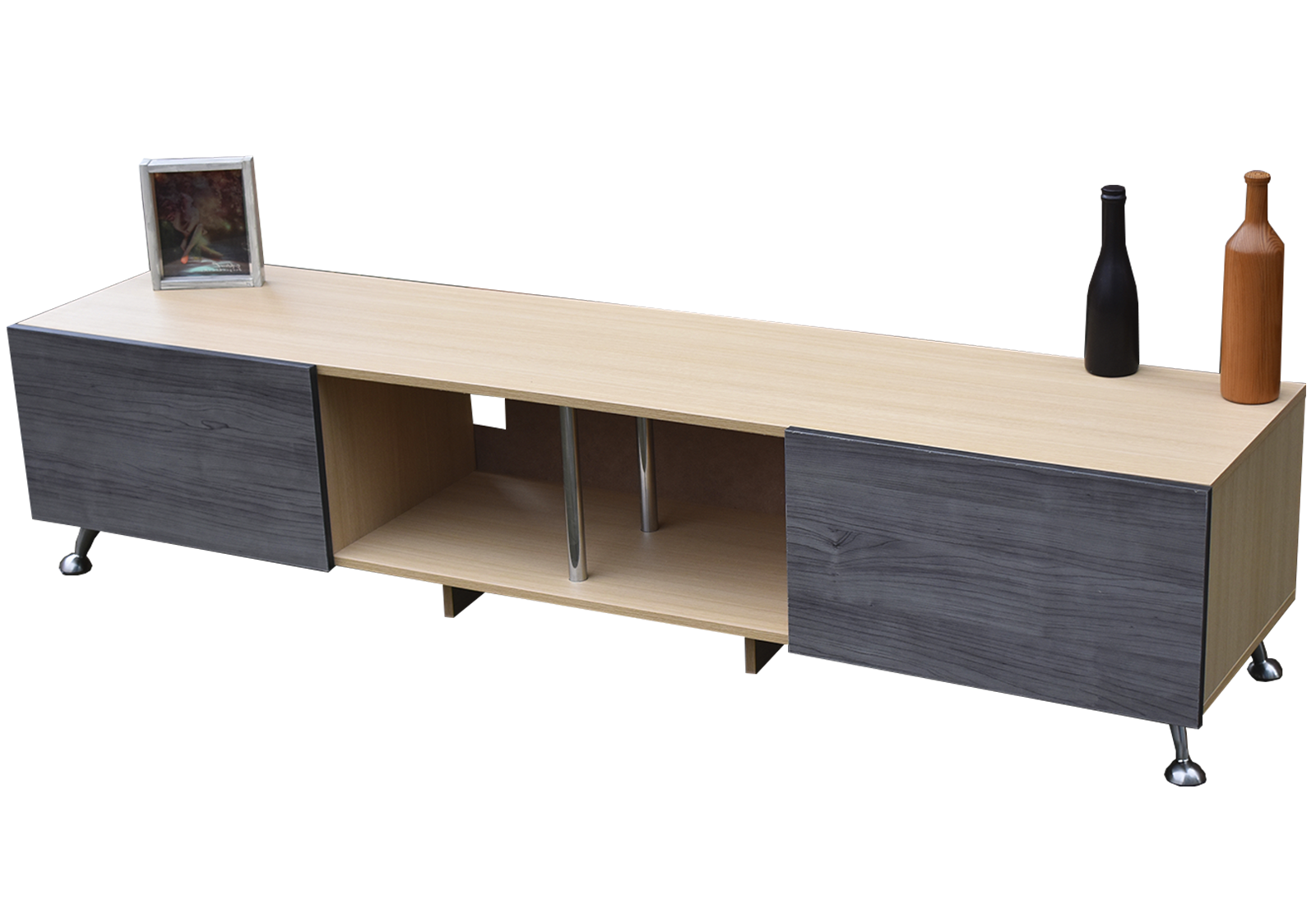 Foto 6 pulgar | Mesa Hogare London 180 CM para TV de 77 " color Roble y Gris