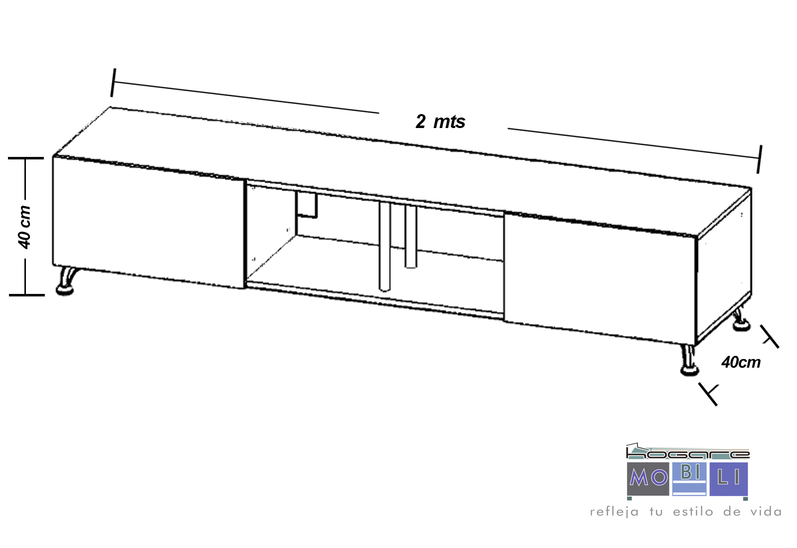 Foto 5 | Mesa Hogare London 2 M para TV de 90 " color Blanco