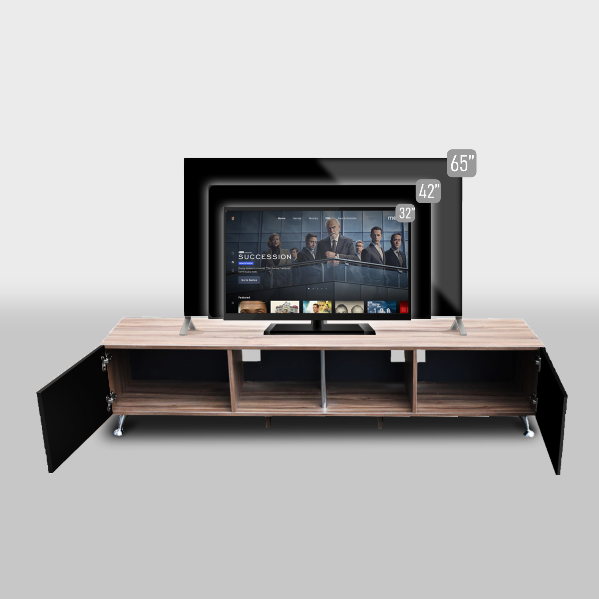 Foto 4 pulgar | Mesa Hogare London 2M para TV de 90 " color Marrón y Negro