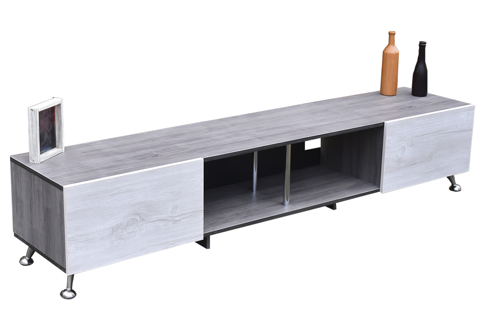 Foto 4 pulgar | Mesa Hogare London 180 CM para TV de 77 " color Gris y Blanco