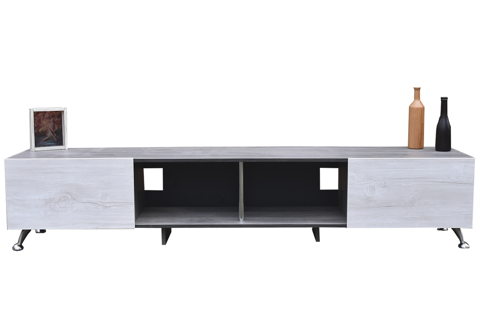 Foto 6 pulgar | Mesa Hogare London 180 CM para TV de 77 " color Gris y Blanco