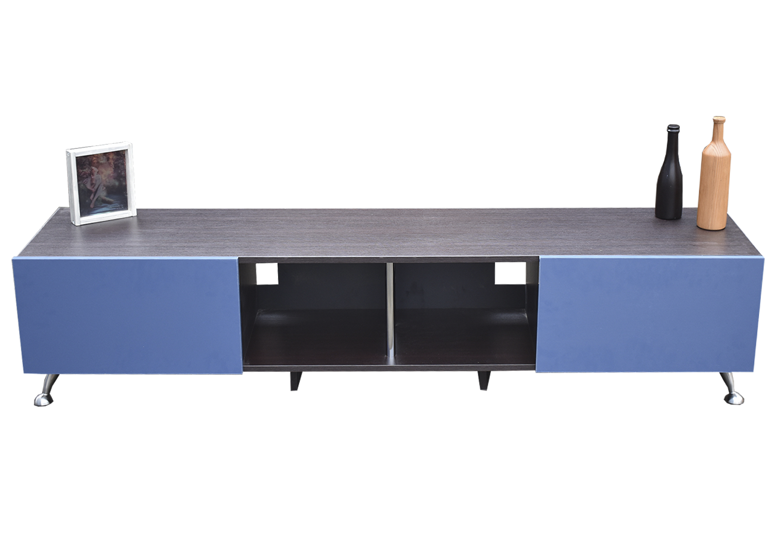 Foto 4 pulgar | Mesa Para Tv London 180 Cm Hogare Para Tv De 77 Pulgadas color Chocolate con Azul