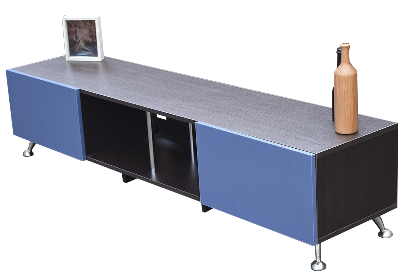 Foto 5 pulgar | Mesa Para Tv London 180 Cm Hogare Para Tv De 77 Pulgadas color Chocolate con Azul