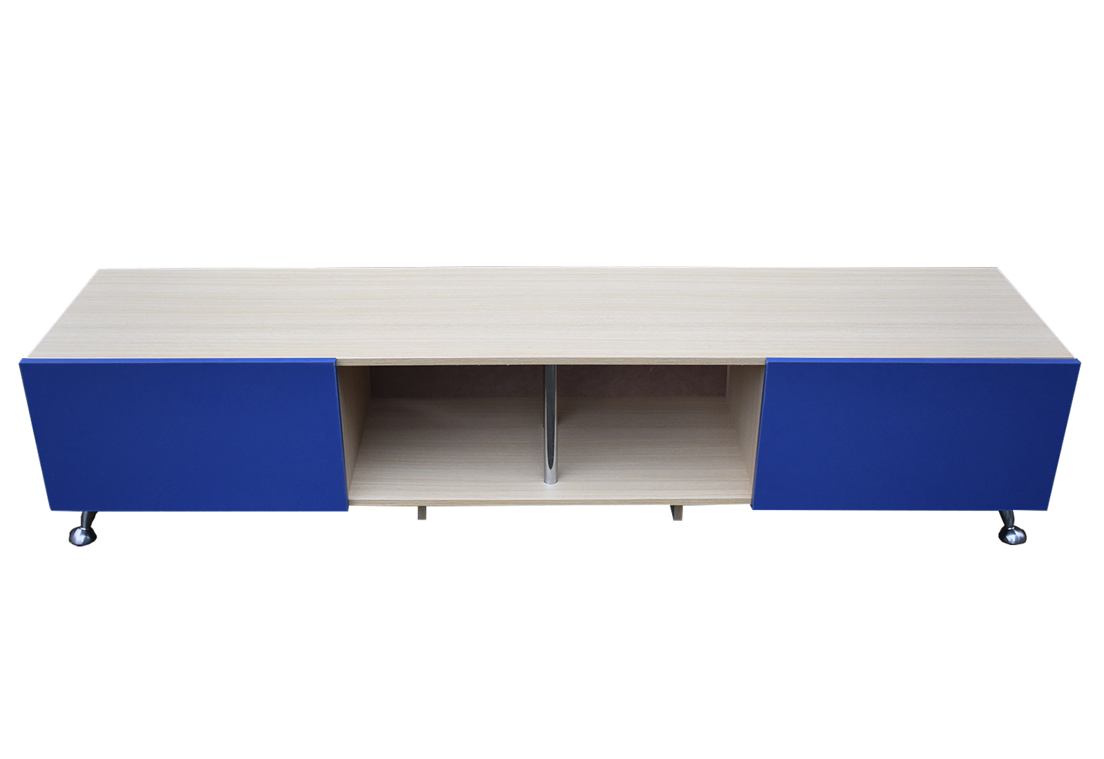 Mesa Hogare London 2 M para TV de 90 " color Roble y Azul