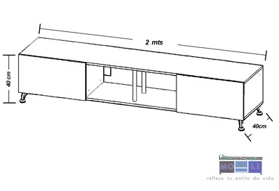 Foto 4 | Mesa Hogare London 2 M para TV de 90 " color Roble y Azul