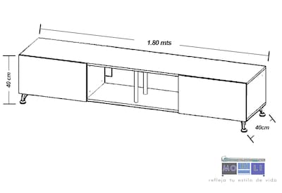 Foto 4 | Mesa Para Tv London 180 Cm Hogare Para Tv De 77 Pulgadas Parota