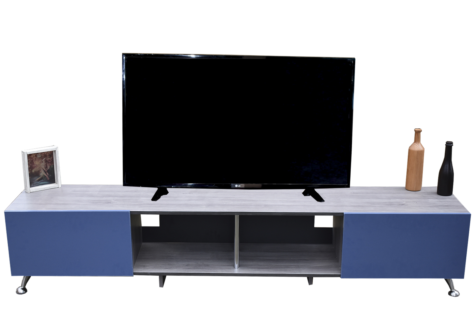 Mesa Hogare London 2 M para TV de 90 " color Gris y Azul