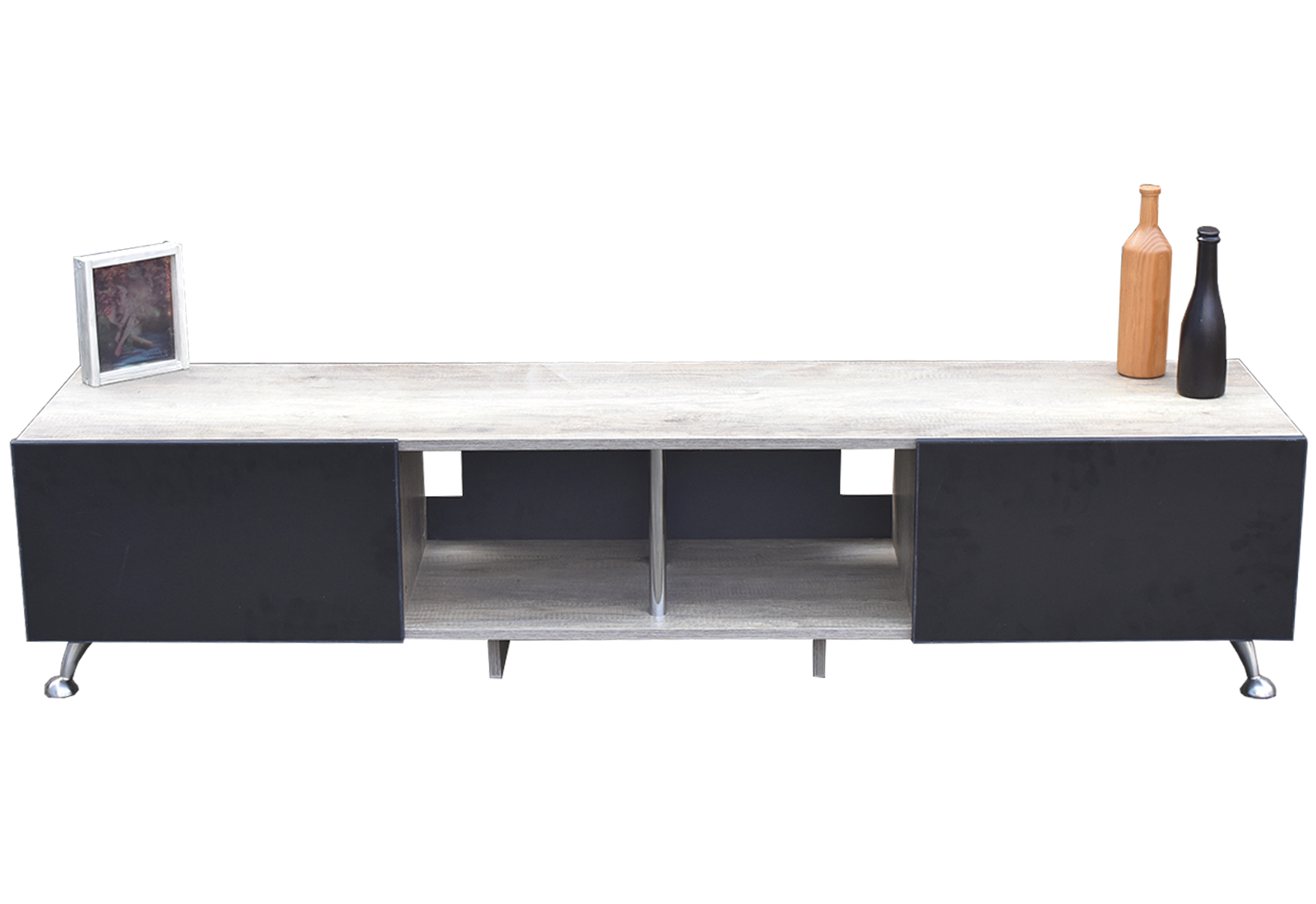 Mesa Hogare London 180 CM para TV de 77 " color Rustik y Negro