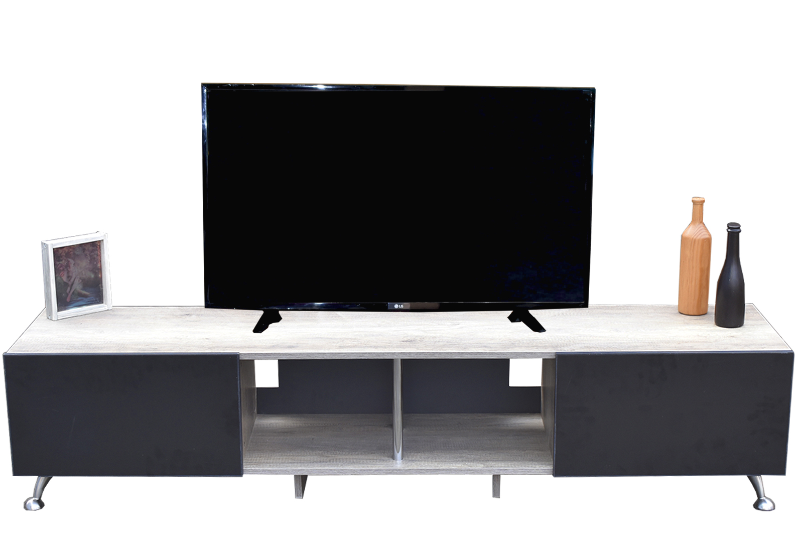 Foto 3 pulgar | Mesa Hogare London 180 CM para TV de 77 " color Rustik y Negro