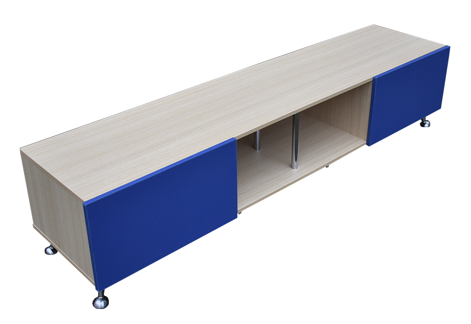 Foto 4 pulgar | Mesa Hogare London 180 CM para TV de 77 " color Roble y Azul