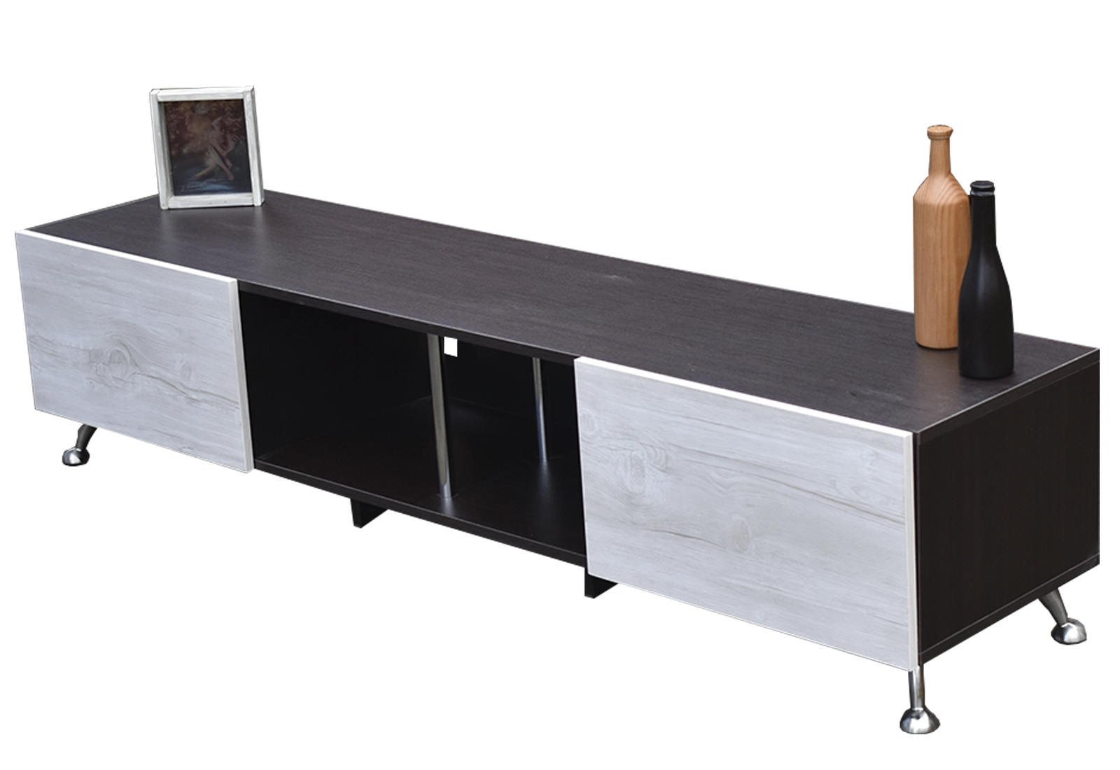 Foto 5 pulgar | Mesa Hogare London 180 CM para TV de 77 " color Chocolate y Blanco