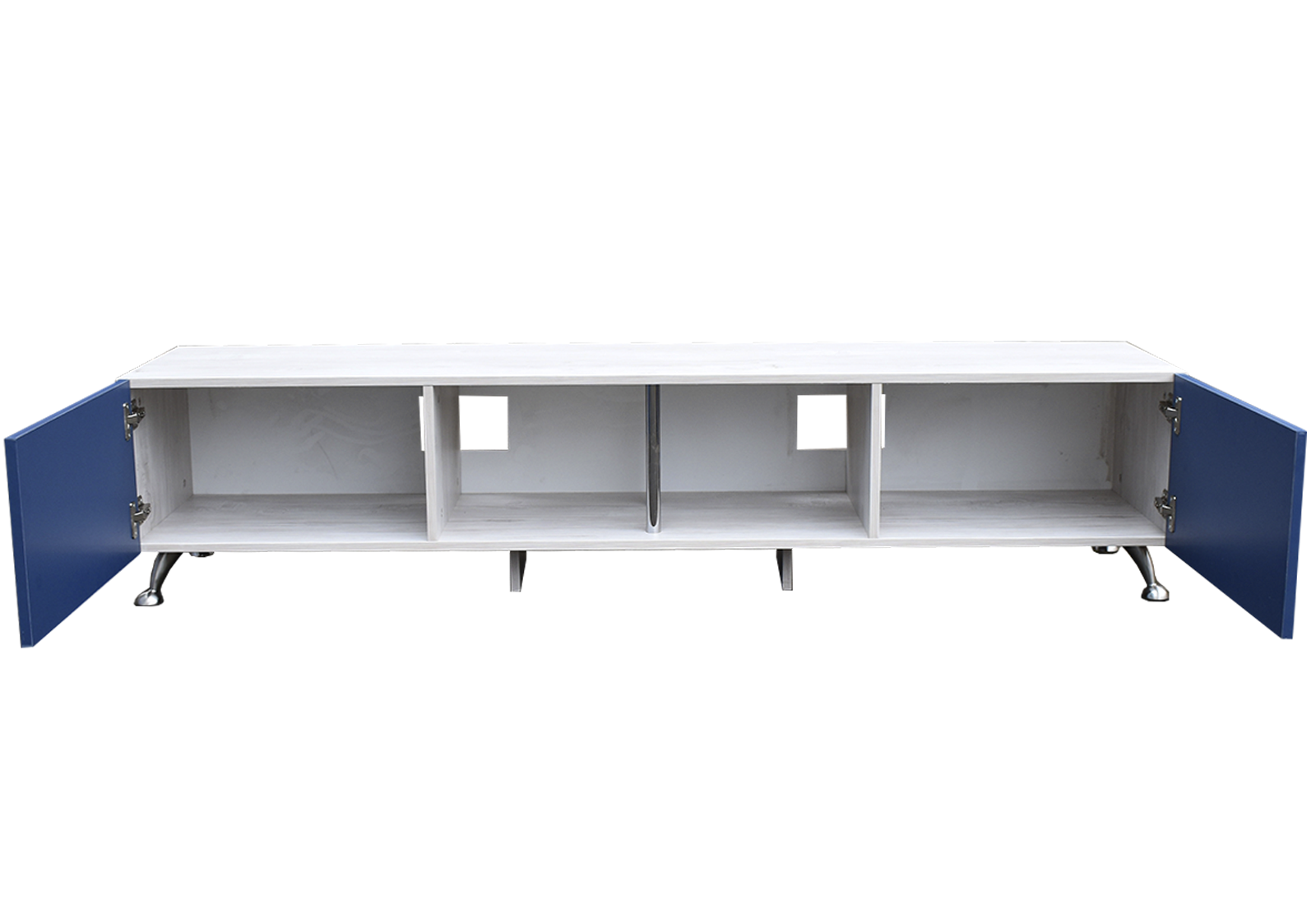 Mesa Para Tv London 180 Cm Hogare Para Tv De 77 Pulgadas Blanco/Azul