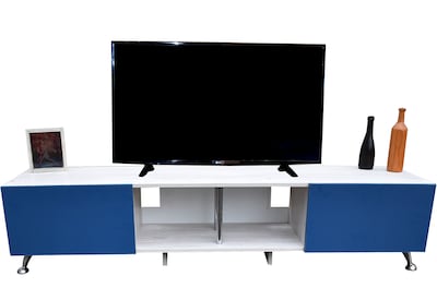 Foto 2 | Mesa Para Tv London 180 Cm Hogare Para Tv De 77 Pulgadas Blanco/Azul