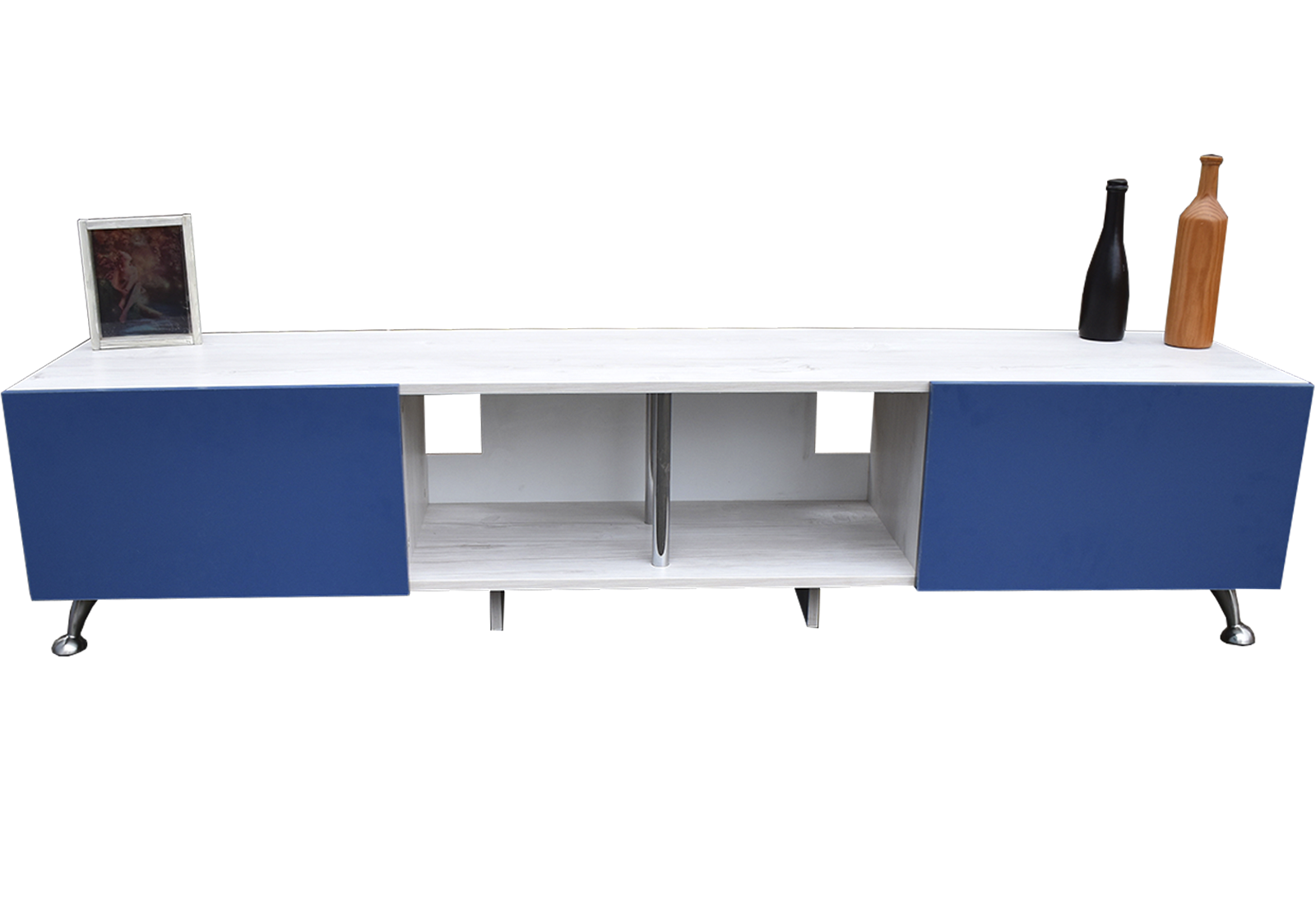 Foto 4 pulgar | Mesa Para Tv London 180 Cm Hogare Para Tv De 77 Pulgadas Blanco/Azul