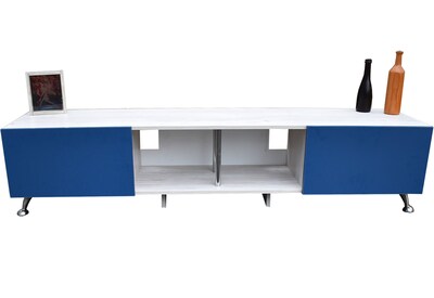 Foto 3 | Mesa Para Tv London 180 Cm Hogare Para Tv De 77 Pulgadas Blanco/Azul