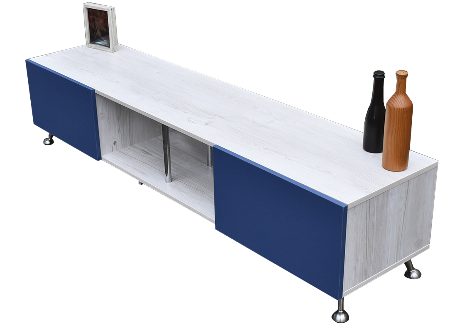 Foto 5 pulgar | Mesa Para Tv London 180 Cm Hogare Para Tv De 77 Pulgadas Blanco/Azul